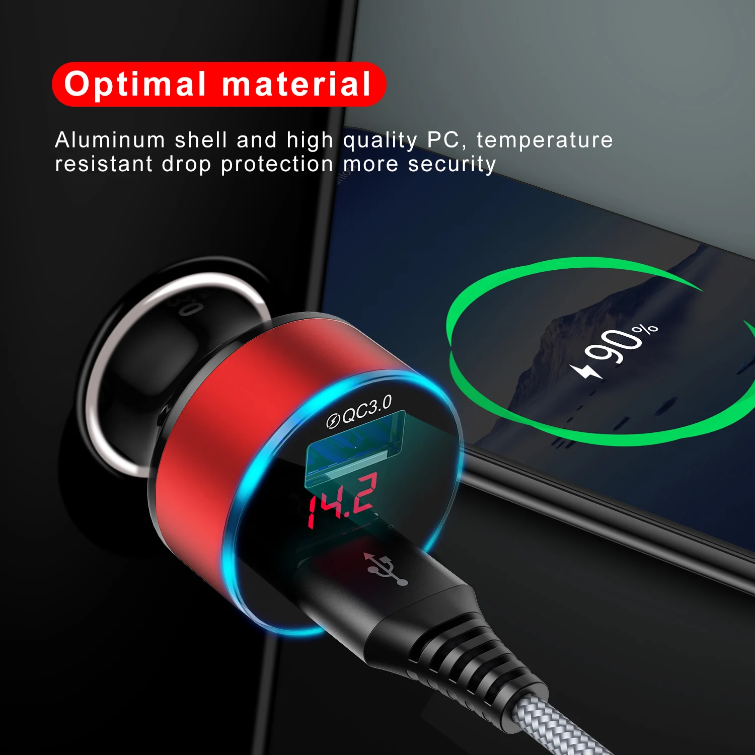 

lovebay 30W 3A Quick Charge USB Car Charger for iphone 11 Xiaomi Mi 10 Supercharge SCP QC3.0 Fast USB Car Phone Fast Charging