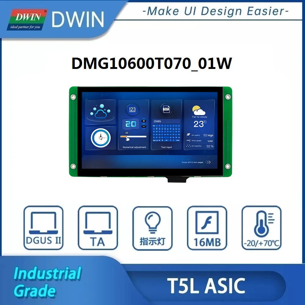 Умная панель DWIN 7 дюймов HMI TTL UART 1024*600 IPS-TFT-LCD сенсорный экран TFT Модуль дисплей