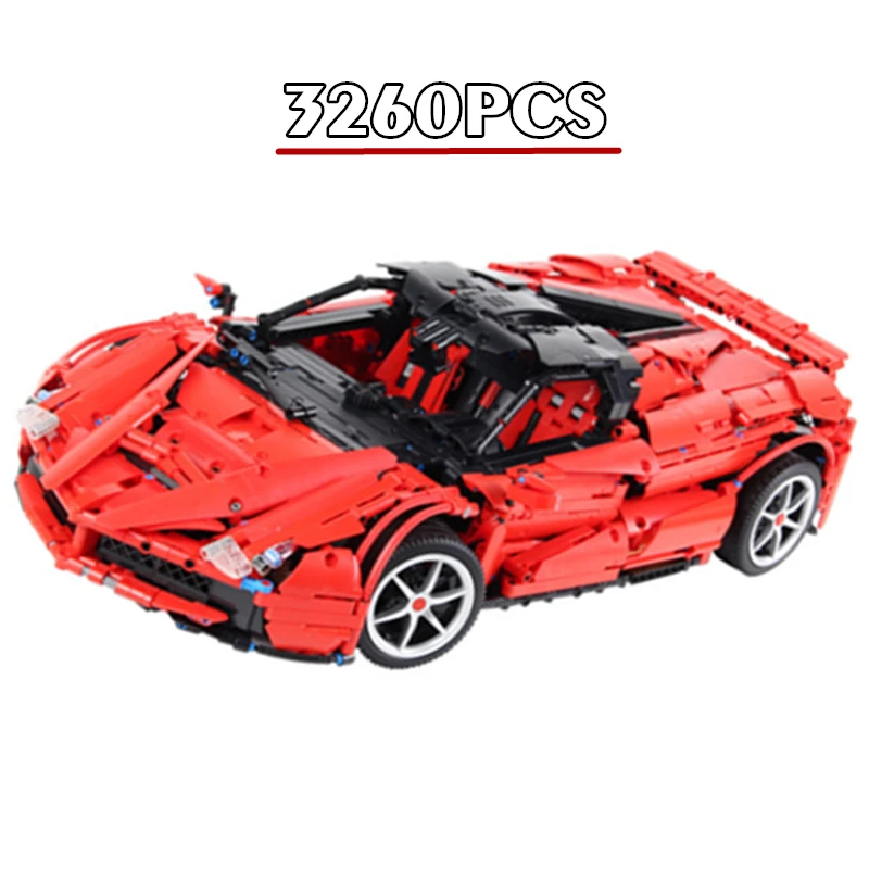 

New Technical block 3260PCS Super RED Racers Racing Sports Car Motor Building Blocks Kits Bricks Kid Gift Toy