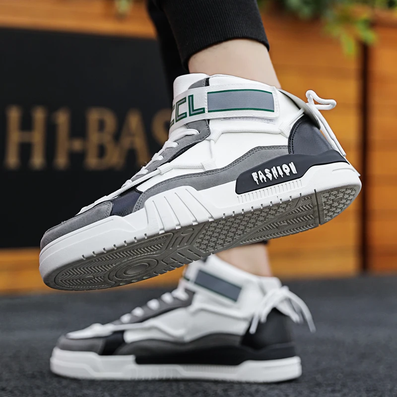 

Explosion Men's Casual Skateboarding Shoes High Top Sneakers Sports Shoes Breathable Walking Shoes Street Shoes Chaussure Homme