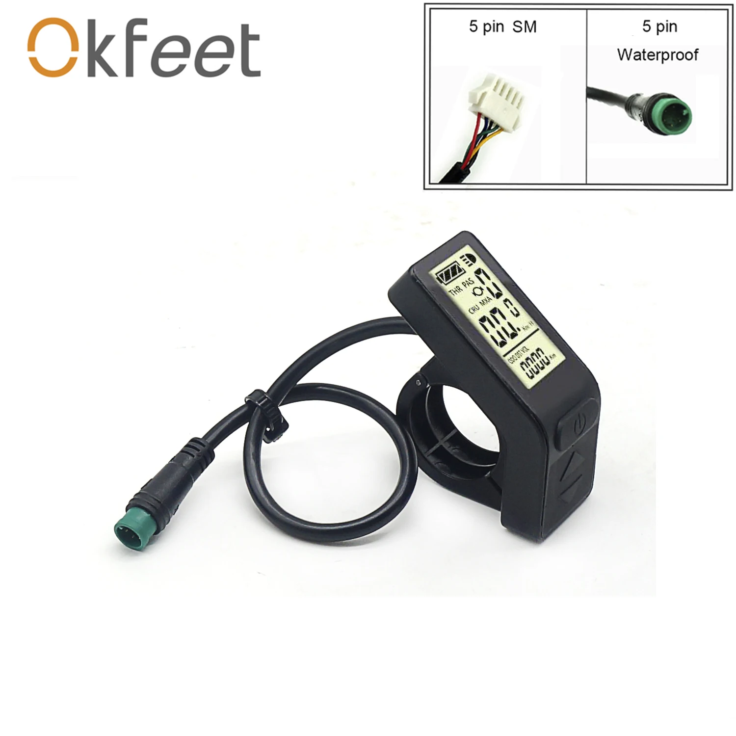 ЖК-дисплей Okfeet KT 4 для электровелосипеда, панель для электровелосипеда, ЖК-дисплей 36 В, 48 В, дисплей для электровелосипеда, маленький ЖК-дисплей с умным управлением