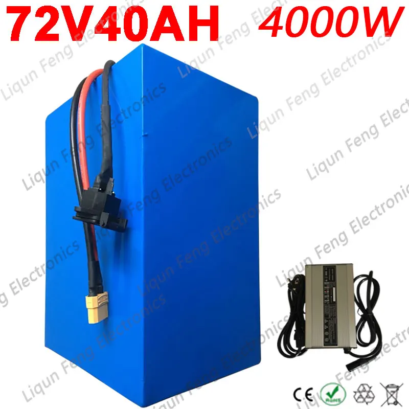 Литиевая батарея для электрического велосипеда 72 в 1000 Вт 2000 3000 4000 40 Ач 20 25 30 35