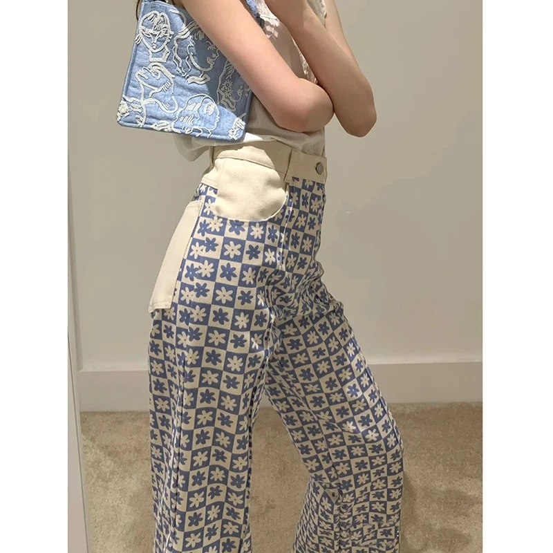 

Retro Y2K Long Straight Jeans Women's Pants Retro High Waist Leggings Trousers Women's Street Casual Pants 2021