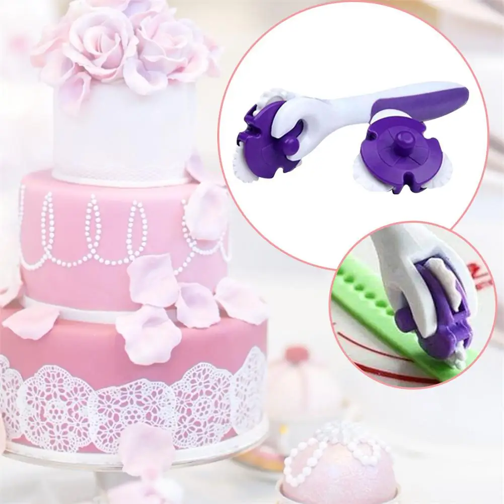 Magic Roller Knife Wheel Cutter Bakeware Pastry Embossing Die Cake Flower Printer Fondant Baking DIY Decorating Tools |