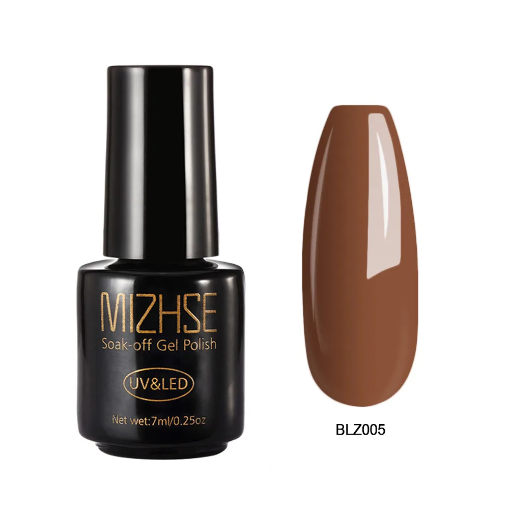BLZ005 MIZHSE кофейная Коричневая серия Гель-лак для ногтей УФ светодиодный черный гель лак замачиваемый Гель-лак Полупостоянный дизайн ногтей УФ светодиодный акриловый - Цвет: BLZ005