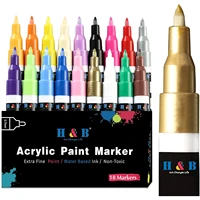 acrylic paint markers pens 18 acrylic paint pens medium tip 0 7mm great for rock painting wood fabric card paper ceramic glass