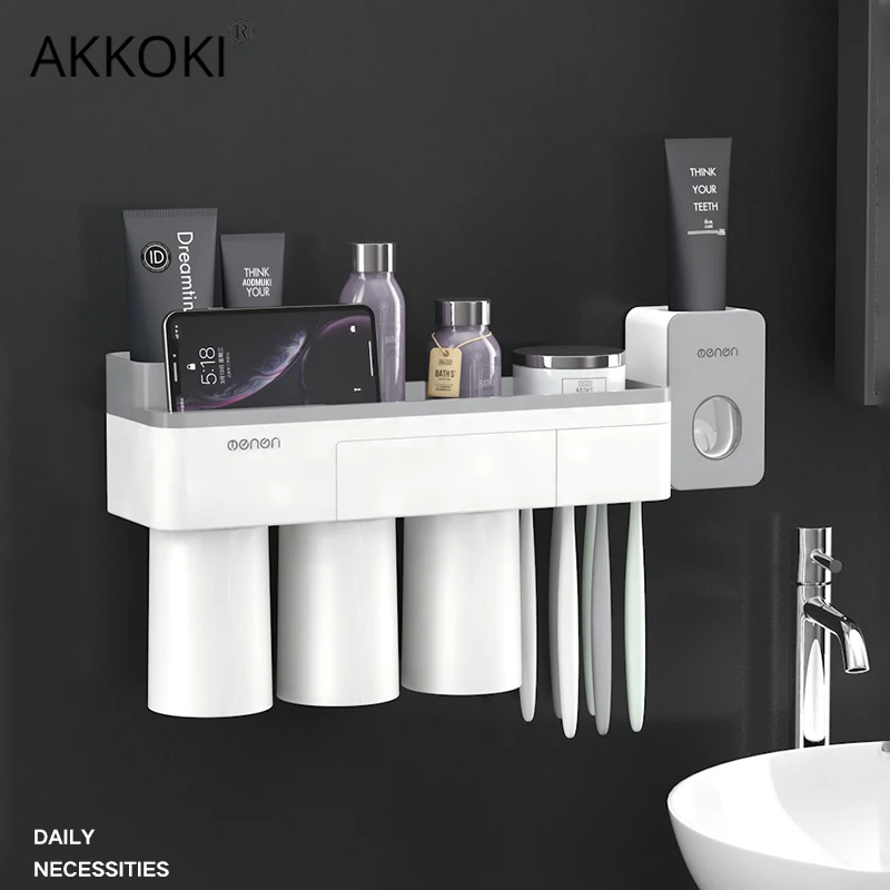 Диспенсер для зубной пасты стеллаж хранения настенный автоматический набор