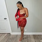 Женское платье-блейзер с длинным рукавом, на одно плечо