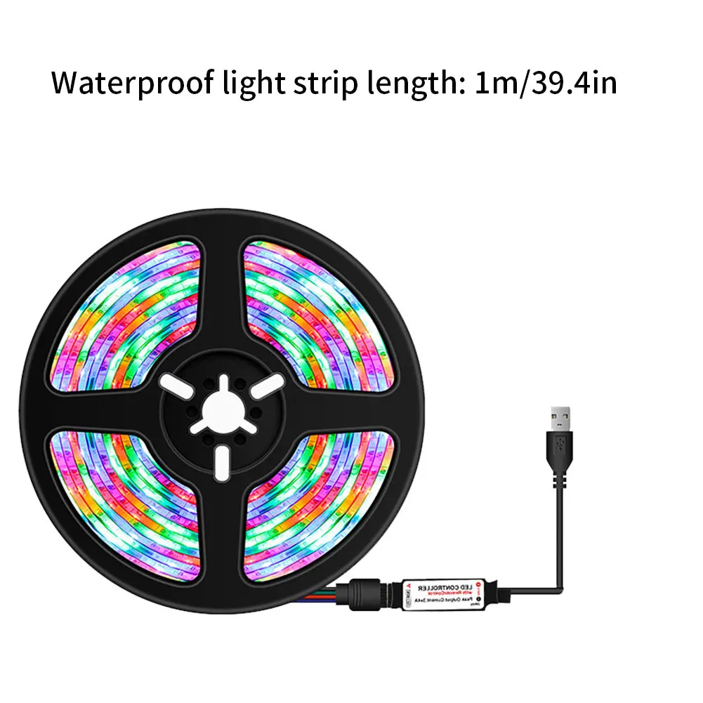 

LED Strip Lights LED Tape Light RGB Strip Remote Control Waterproof 16 Colors Decoration for Home TV Kitchen 1M Flexible Ribbon