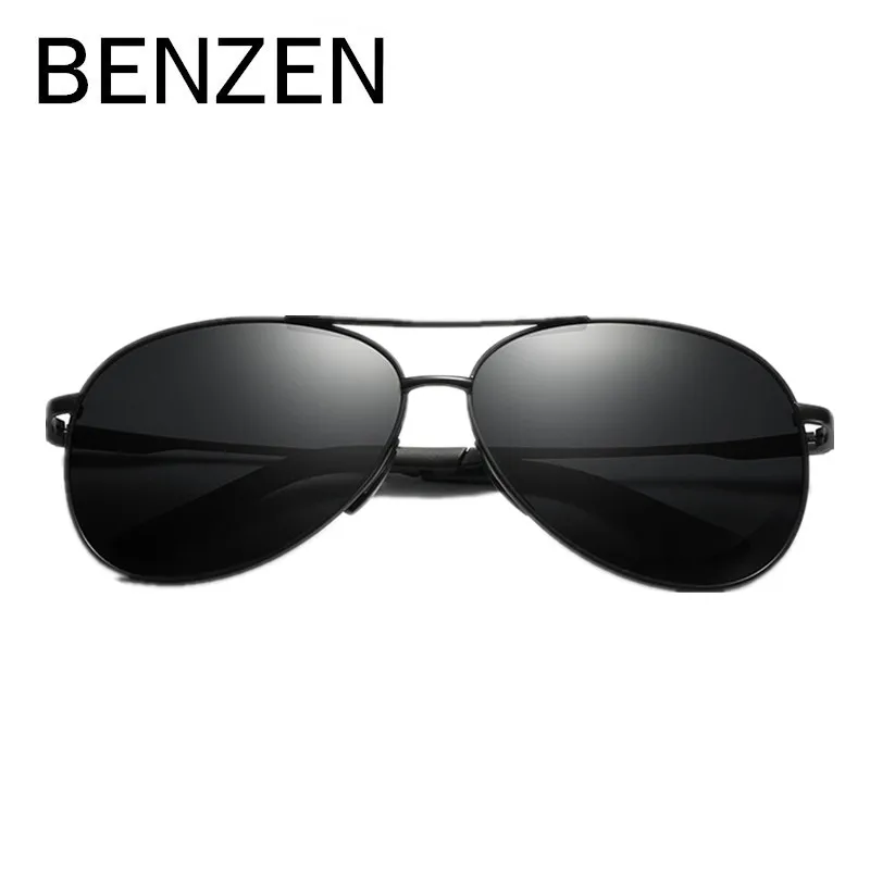 BENZEN Pilot Солнцезащитные очки мужские винтажные Поляризованные солнцезащитные очки мужские очки для вождения классические оттенки черный чехол 9295