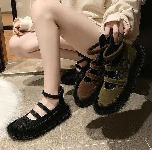 Женская обувь на плоской подошве Новое поступление модная повседневная Теплая