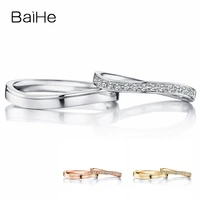 baihe solid 18k white gold hsi natural diamonds ring wedding women fine jewelry making gift couple ring man ring girl ring