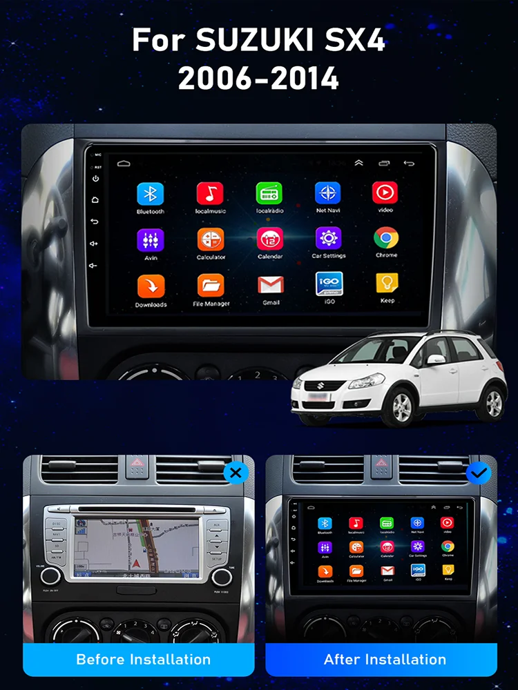

Автомагнитола 2 + 16 дюймов, 2 Din, Android 10, для Suzuki SX4 2006-2014