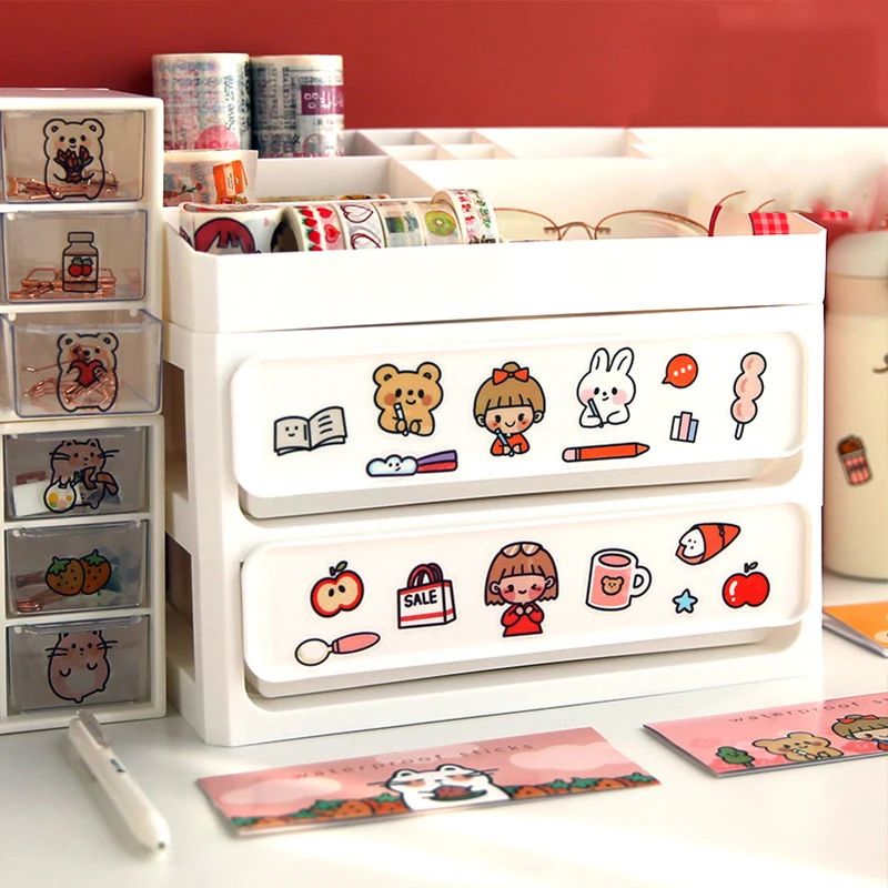 Мультяшный Кот медведь милая девушка ручная наклейка для скрапбукинга DIY