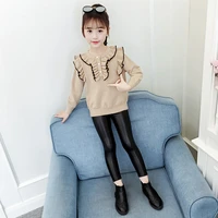 girls sweater babys coat outwear 2021 casual thicken warm winter autumn knitting scoop jacket formal school childrens clothing