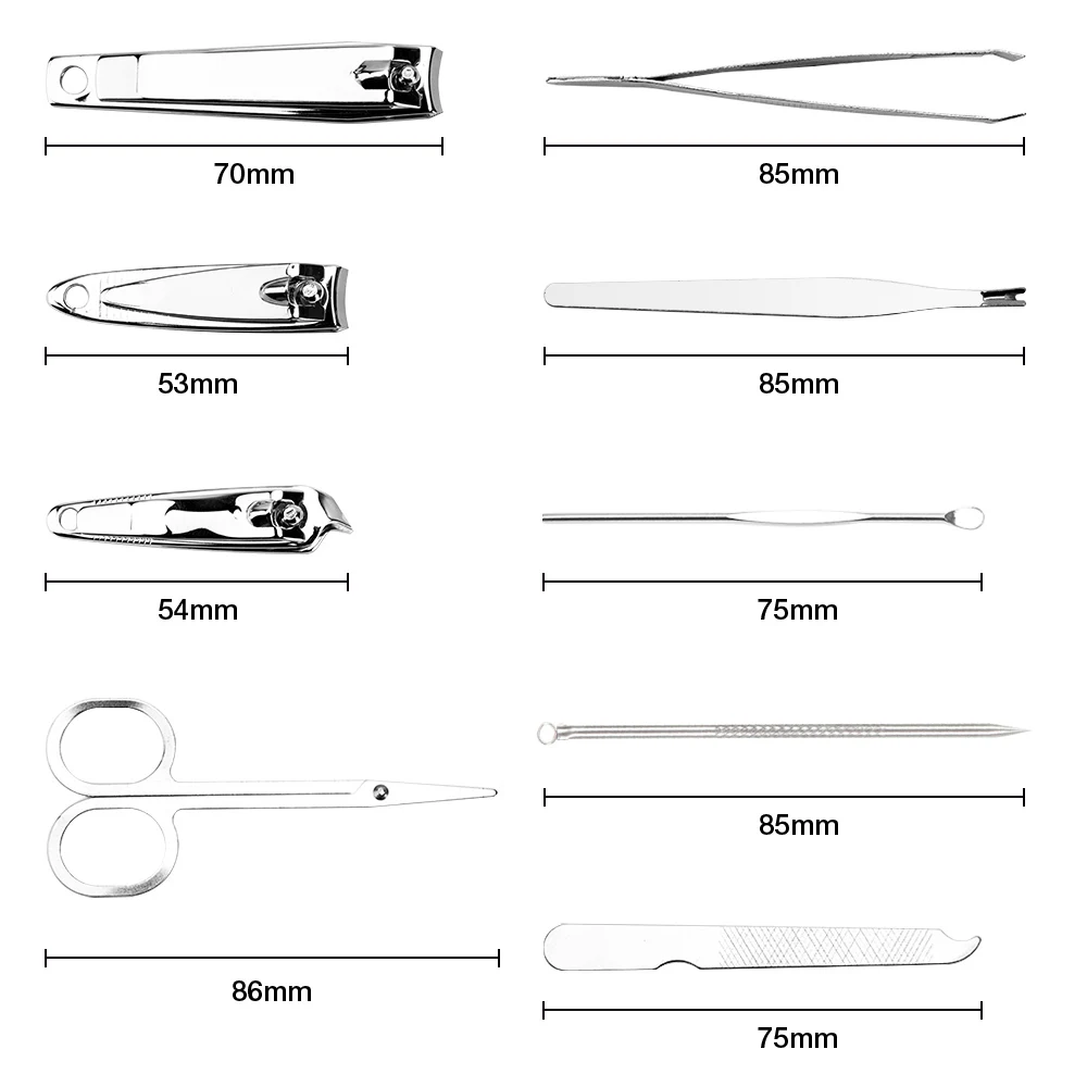 9 шт. портативный набор для маникюра и педикюра ножницы пинцет нож ушей