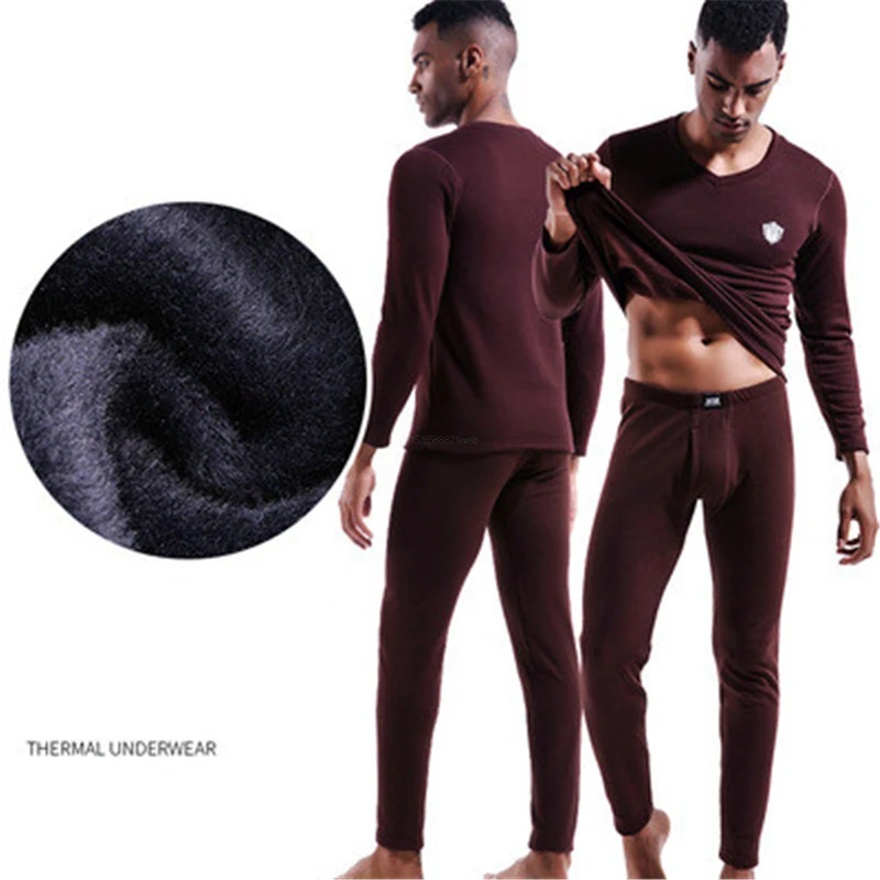 

Xiaomi Mijia Men's Thermal Underwear Set Thickened Plus Velvet V-neck Cold-proof Low-neck Tight Cotton Sweater Thermal Pants