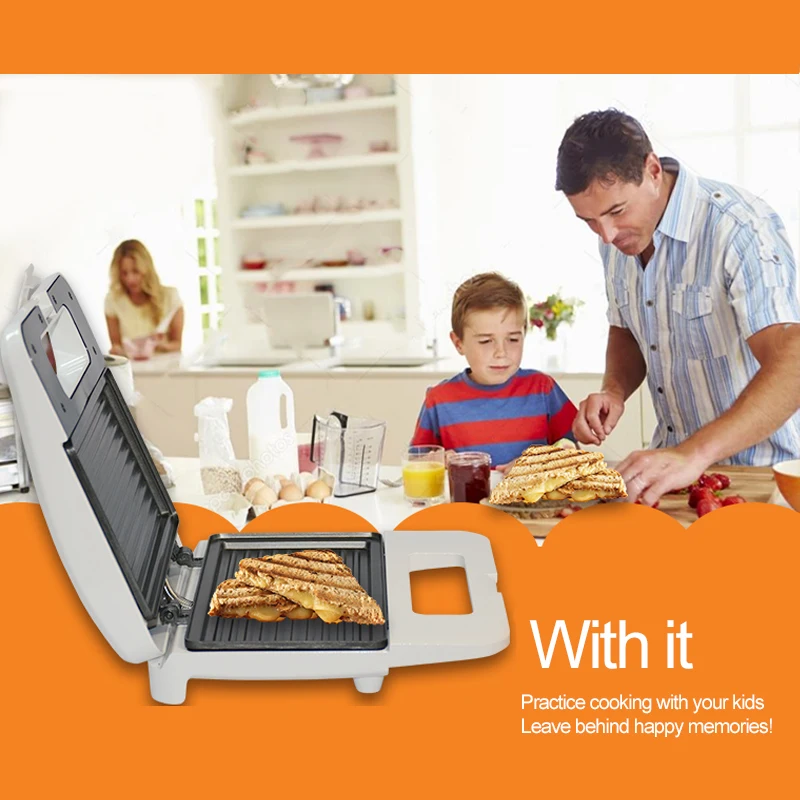 Электрический сэндвич мейкер тостер машина для хлеба вафли яйцо сковорода