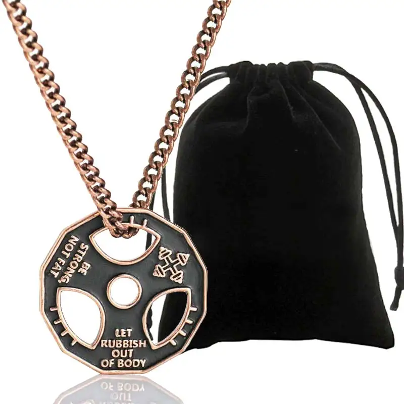 Мужская подвеска на шею черная Подвеска из нержавеющей стали гантель весовая