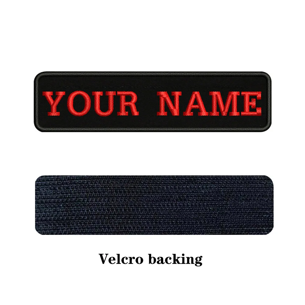 red-Velcro На заказ Вышивка имя заплатка с текстом 10 см* 2,5 см значок железная или пришить или липучка Подложка для одежды брюки рюкзак шляпа - Цвет: red-Velcro