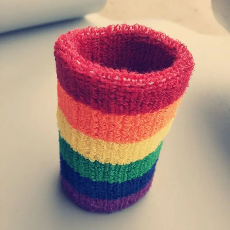 Повязка на запястье для мужчин и женщин спортивный дышащий браслет с радужными