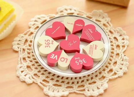 6 шт./упак. Романтическая любовь очаг дизайн ластик стирательная резинка в