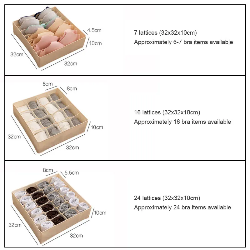 

Multi-size Bra Underwear Organizer Foldable Scarfs Socks Storage Box Home Non-woven Wardrobe Drawer Closet Organizer
