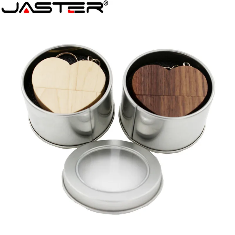 JASTER креативный грецкий орех дерево клен wo любовь сердце + коробка usb флэш
