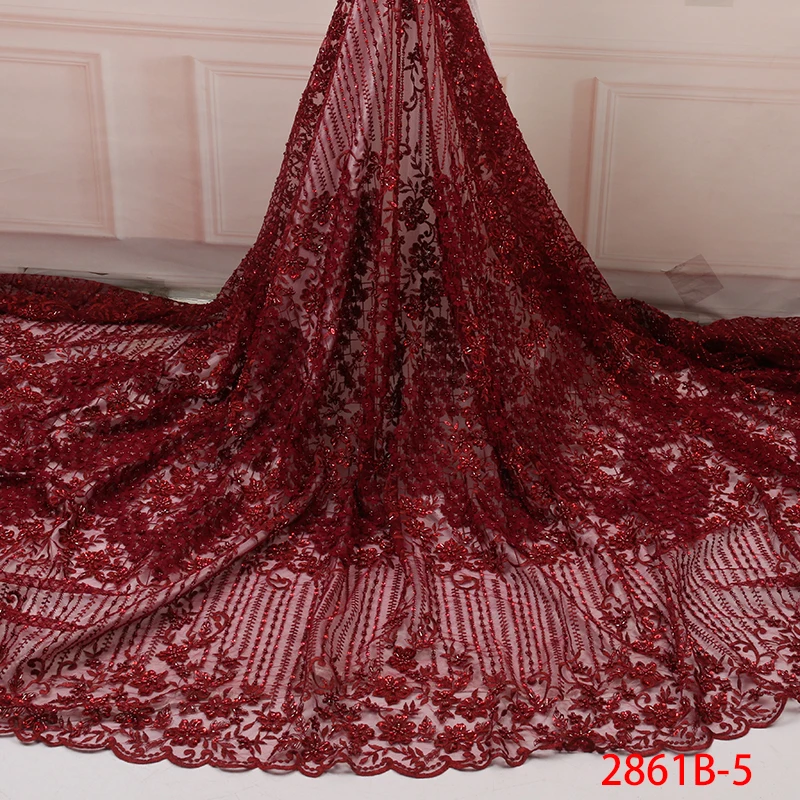 Bridal Beads Lace Fabric Latest African Lace Fabric 3d Lace Embroidery French African Wedding Lace Fabric 2861b