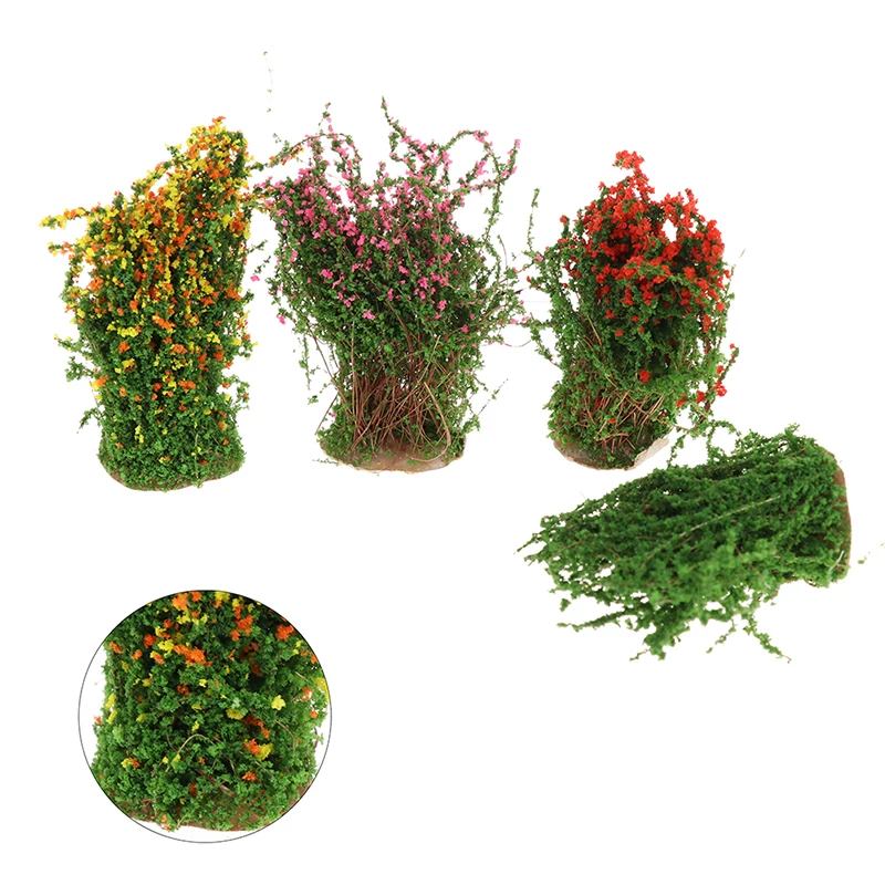1/12 Dollhouse Miniature Multicolor Flower Bush Green Plant Model Toy Doll House Garden Decoration | Игрушки и хобби