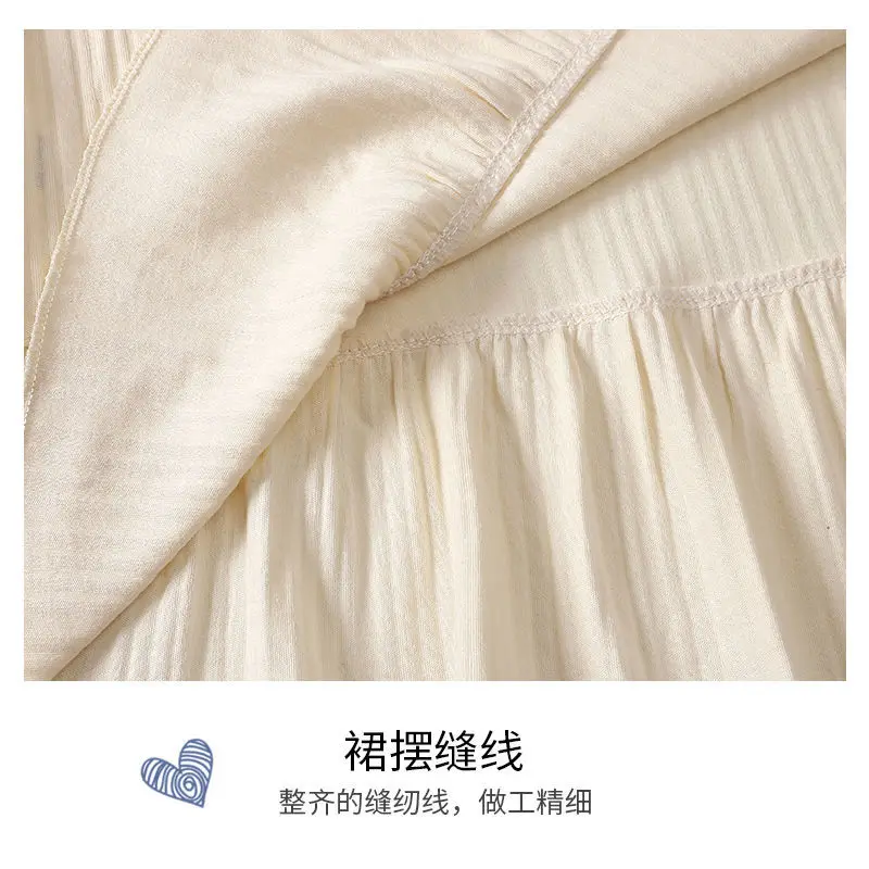 2021 100% Cotton Nightgown Female Summer Thin Section Short-sleeved Dress Student Pajamas Spring Summer Princess Style Dresses