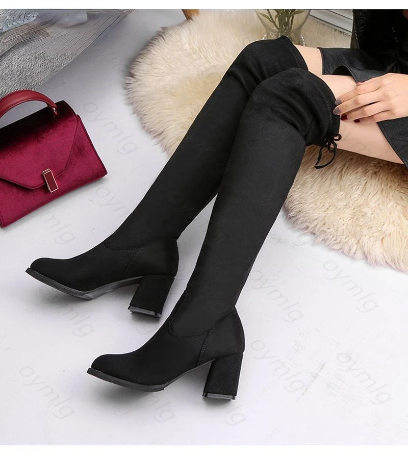 

2021 Women Casual Comfortable Material Boots Shoes Winter Women Female Round Toe Platform High Heels Pumps Warm Snow Boots Mujer