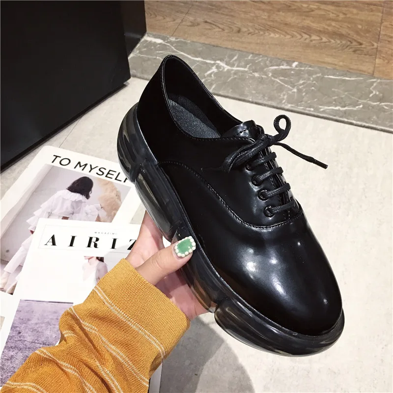 2019 дизайнерские женские комфортные Туфли с круглым носком туфли на толстой