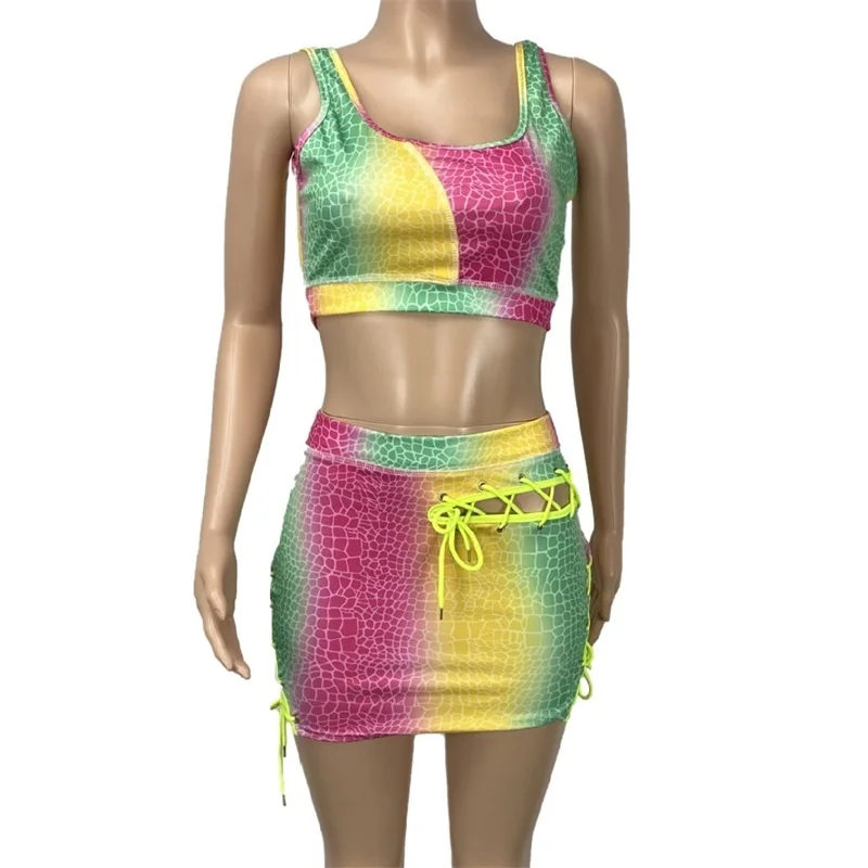 Женское летнее платье со змеиным принтом с открытыми плечами и поясом | Женская