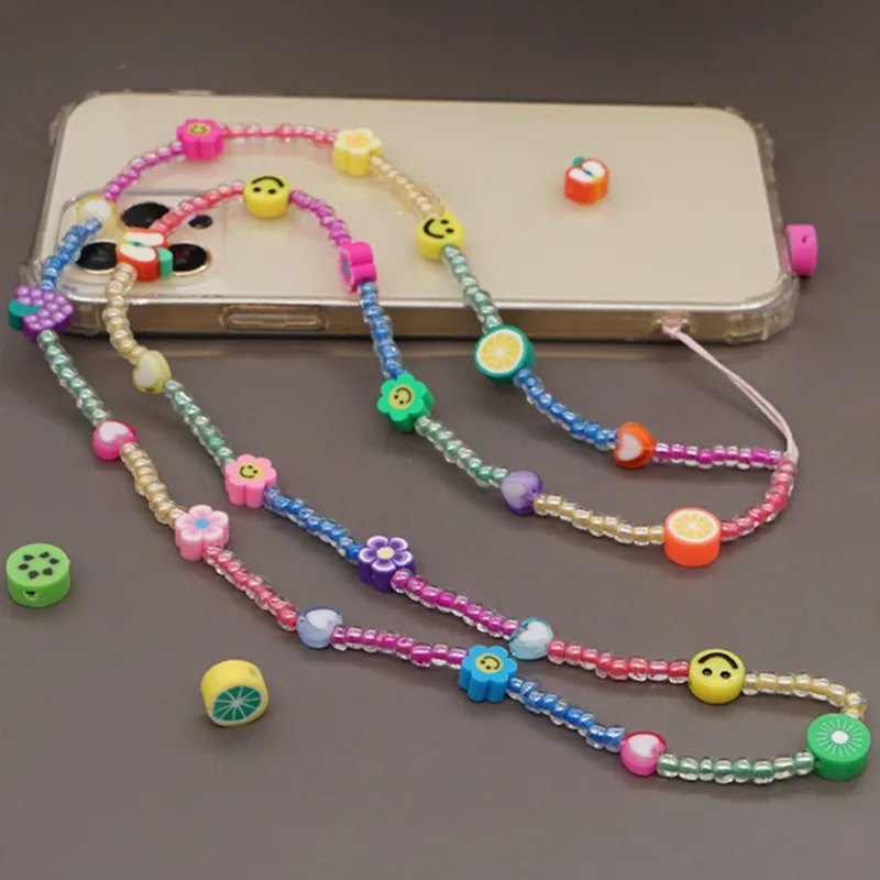 2021 Цветочные Фрукты прозрачные цветные блестящие бусины мягкие керамические