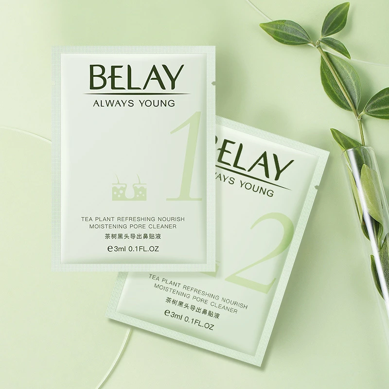 

5PCs Tea Tree Clear Black Suit Clean Pores Oil Control Moisturizing Nose Mask
