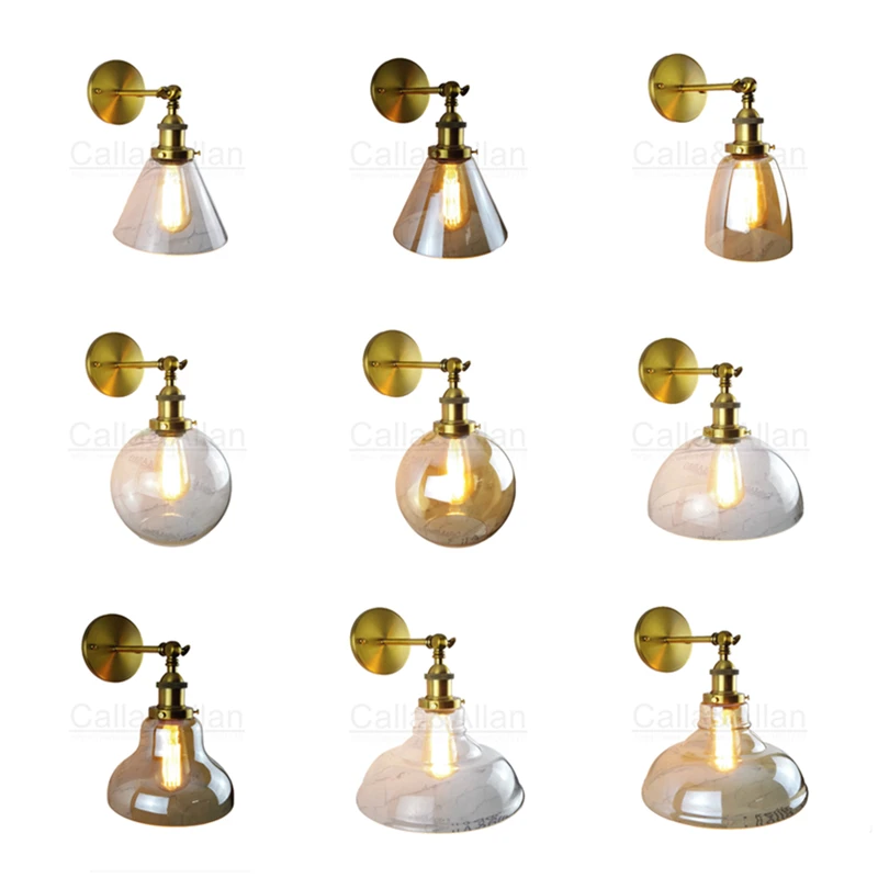 

Круглый прозрачный стеклянный светильник E27 AC110V/220V