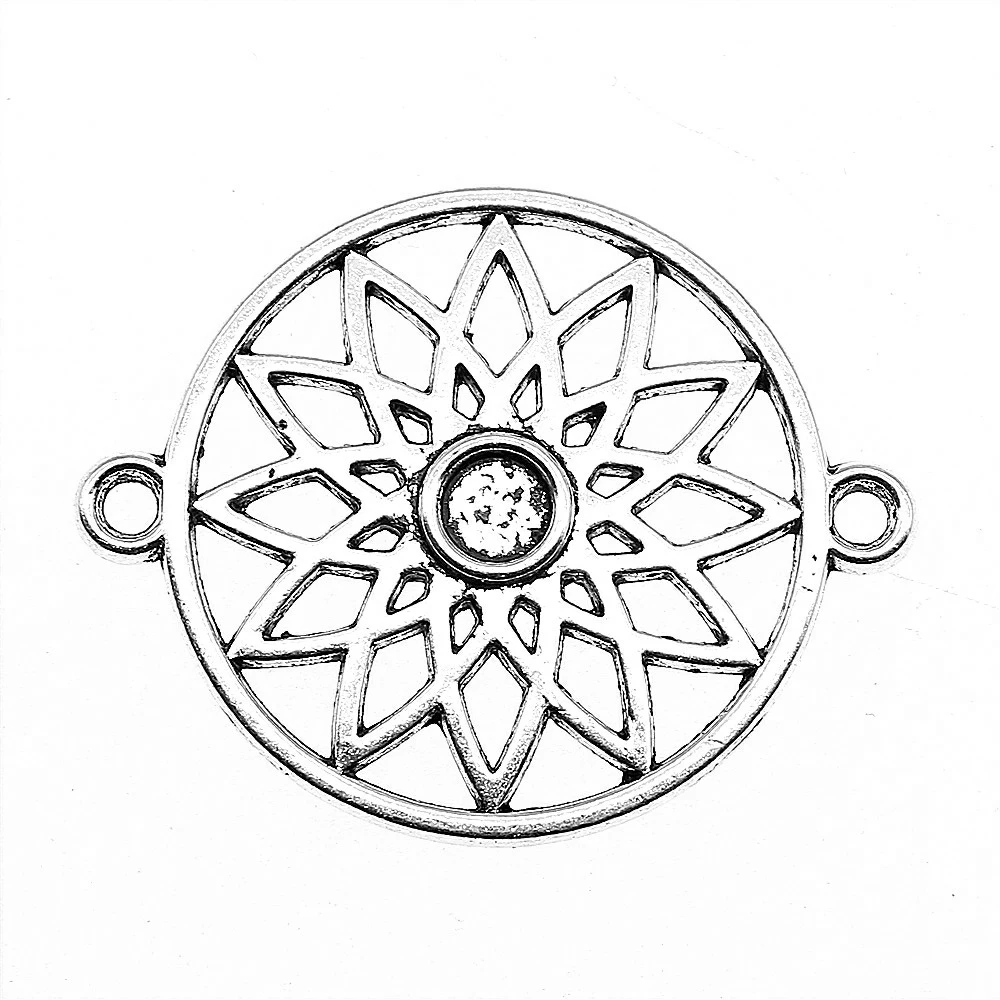 

6pcs Dreamcatcher Charms Connector Handmade Accessories Antique Silver Color 33x27mm For Jewelry Making