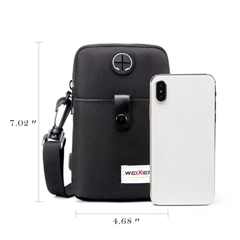 Мужская сумка-мессенджер через плечо карман для телефона сумочка кросс-боди