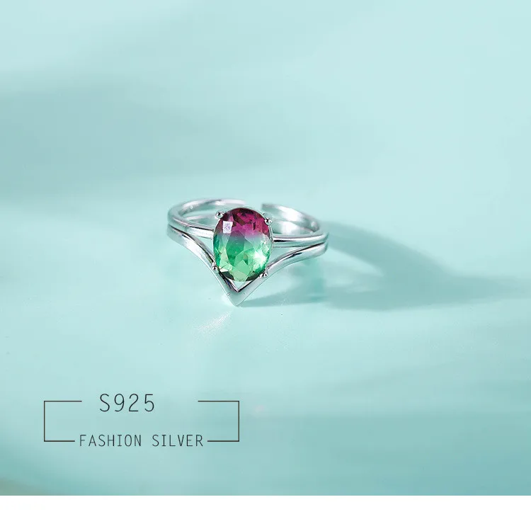 

925 silver opening set auger ring tide combination suit girl heart ring