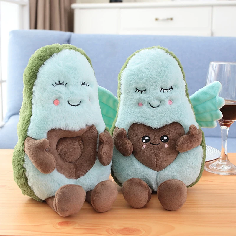 2020 New Creative Hot Valentine's Day Gifts Cute Confession Angel Wings Concave Heart Shaped Avocado Doll Plush Toy For Children | Игрушки