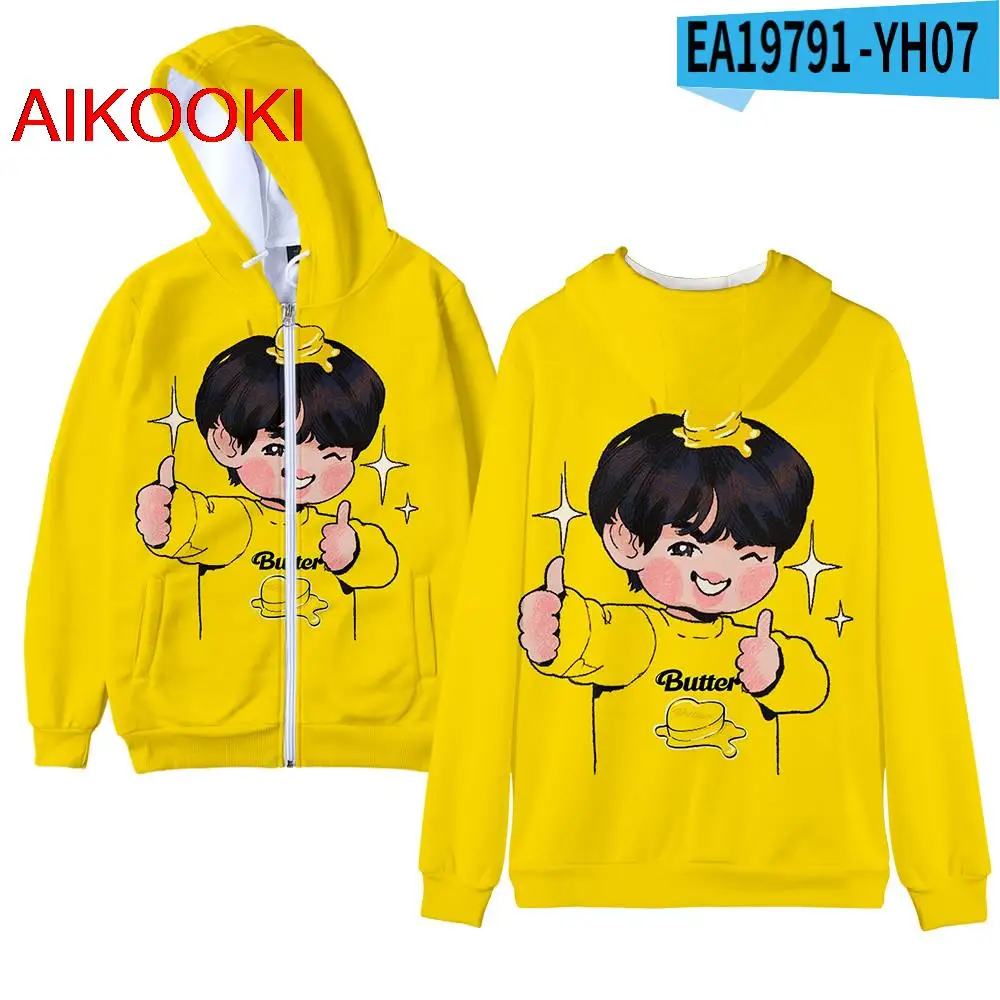 

Милый толстовка Bangtan Boys, новинка, толстовка с капюшоном на молнии с изображением альбома, в стиле Харадзюку, мультяшная одежда Bangtan для мальч...