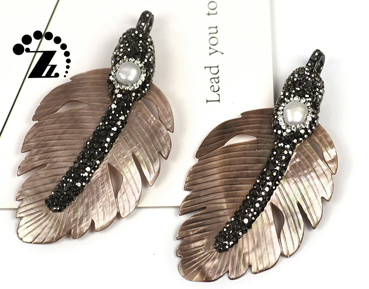 

Подвеска в виде морской ракушки и циркониевых листьев для изготовления ювелирных изделий своими руками, незакрепленные бусины FPPJ, оптовая ...