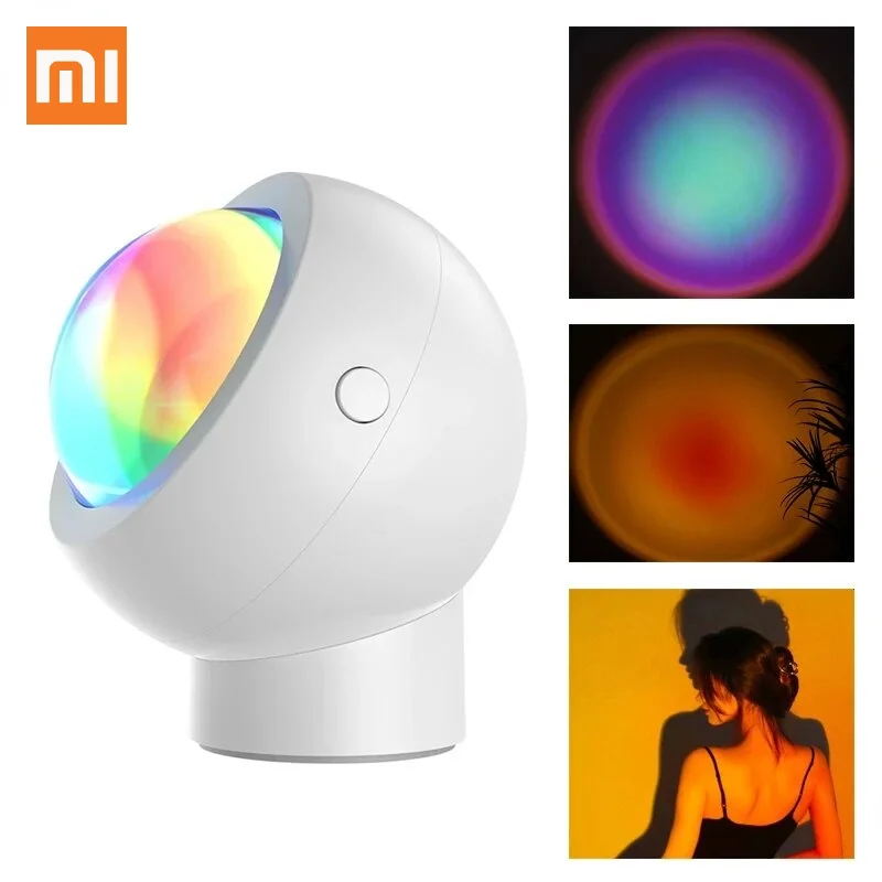 

Xiaomi Yeelight Rainbow Sunset Red Projector Led Night Light Sun Projection Desk Lamp with Magnetic Base 360° Free Rotation