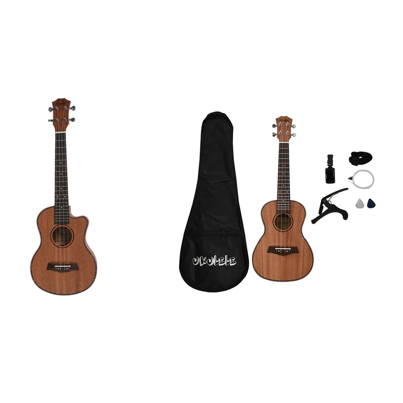 

2 комплекта аксессуары для гавайской гитары: 1 шт. 26 дюймов укулеле & 1 комплект Гавайская гитара 23 дюймов Бел 4 гитара с мешком тюнер Капо жала ...