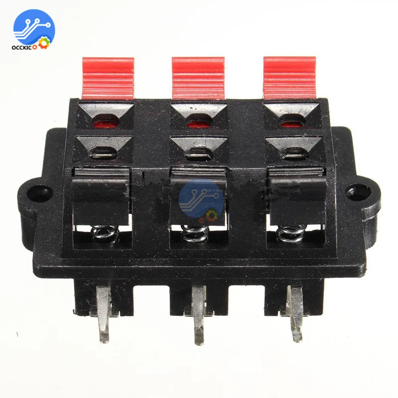 2 шт. 6 способ динамик терминал пружинный разъем аудио стерео Клеммная пластинка