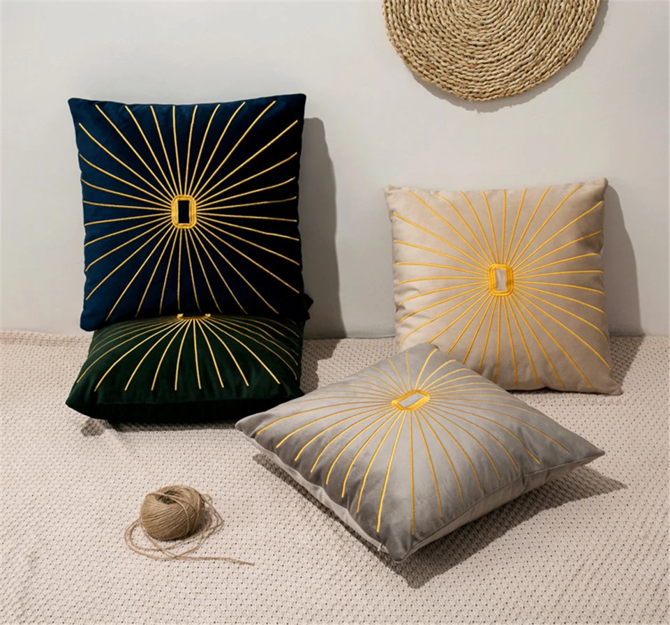 Наволочки из плотного бархата с вышивкой от солнца наволочки для дома