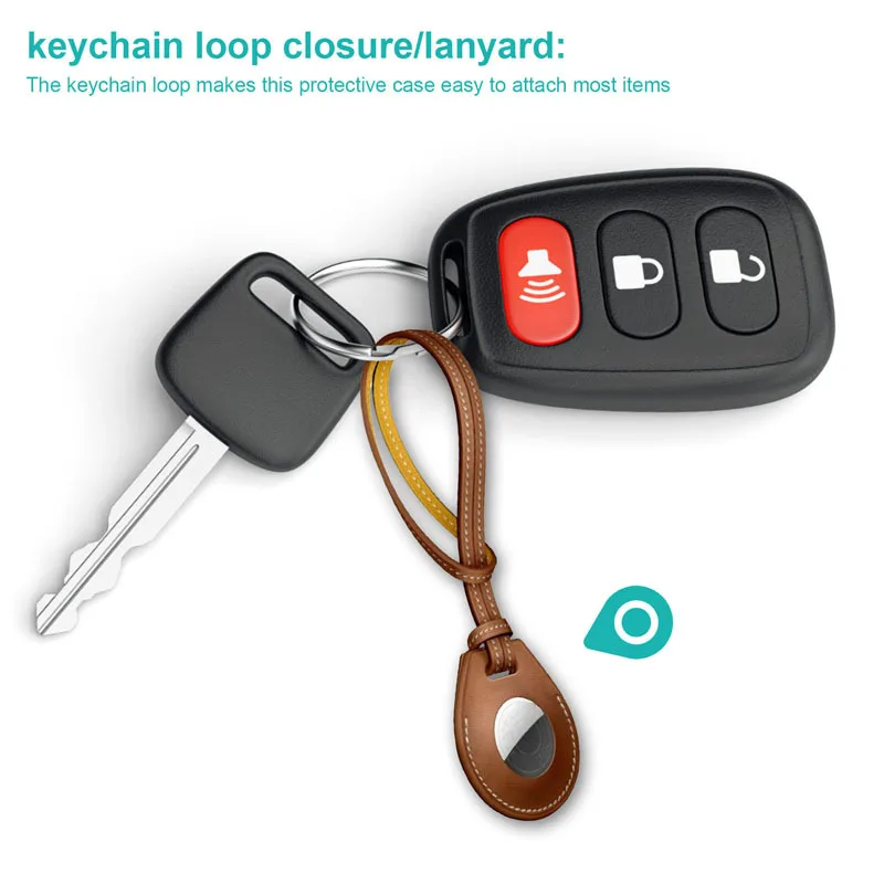 

1:1 Leather Case For AirTags Luggage Tag Bag Charm Key Ring Keychain Protective Shell For Apple Airtags Anti-lost Tracker Cover