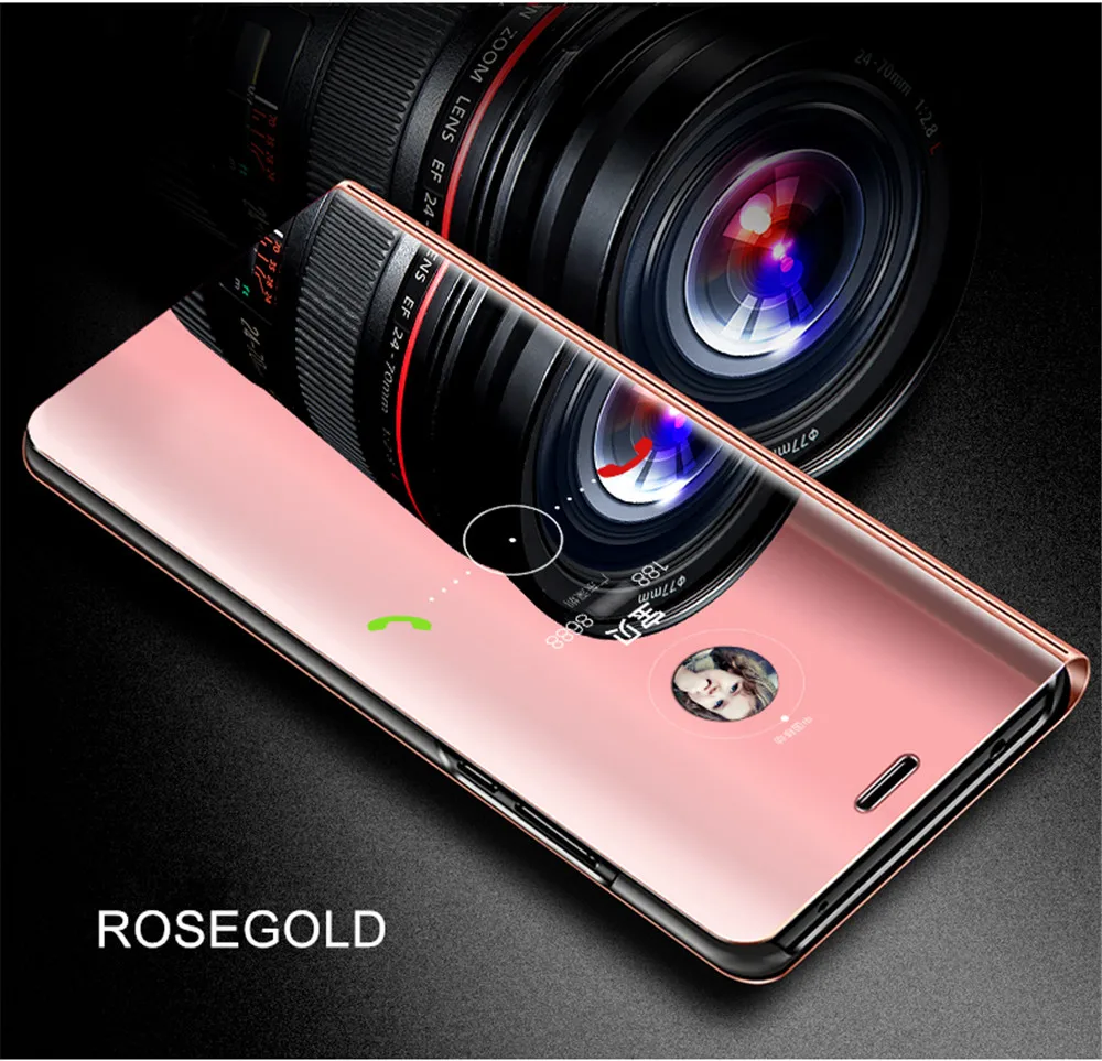 Умный зеркальный Чехол-книжка с подставкой для Samsung Galaxy S10 S9 S8 Plus Note 9 8 10 A10 A20 A30 A40 A50
