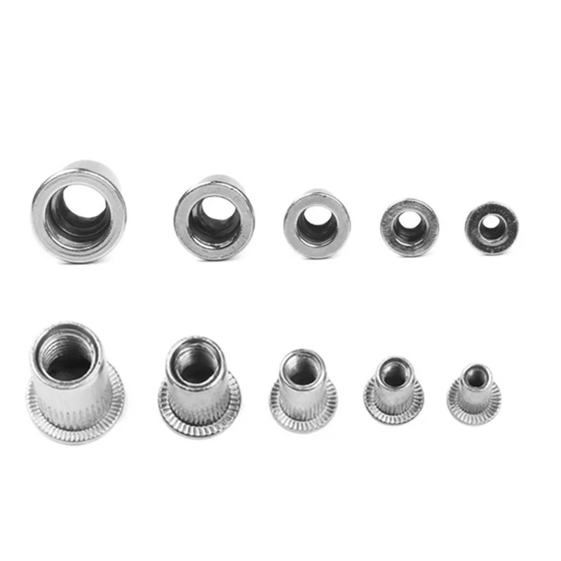 100/150/200 шт Алюминий сплав заклепочные гайки заклепки с плоской головкой Гайки